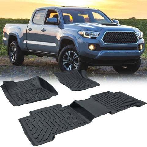 TPE Rubber Car Floor Mats For 18-23 Tacoma Double Cab
