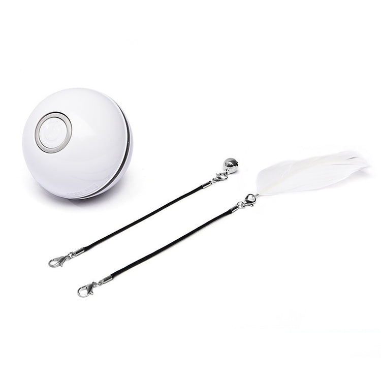 LED Laser Electronic Rolling Pet Funny Cat Toy Ball WhiteRecharge