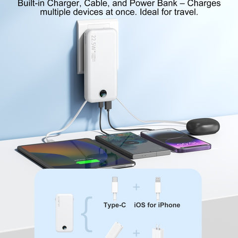 With AC Socket For Fast Charging, It Comes With A Dual-wire Digital Display Power Bank
