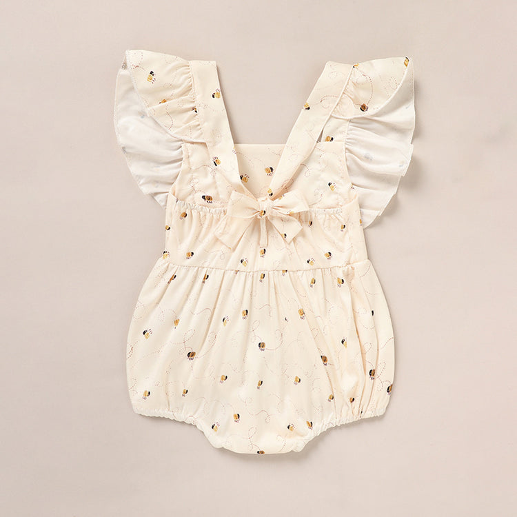 Baby Girl Honeybee Bubble Romper - 1st Bee Day Romper, Infant Bee Birthday Outfit, Cute Bee Romper For Baby