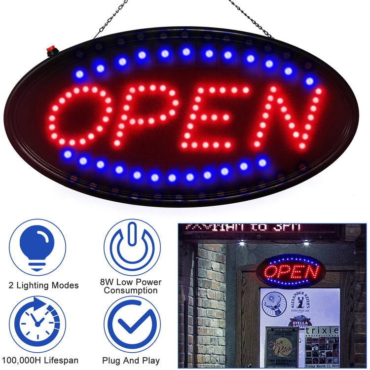 LED Commercial Neon Signage - 18 X 8.5 Inch Oversized Super Bright Advertising Store Sign