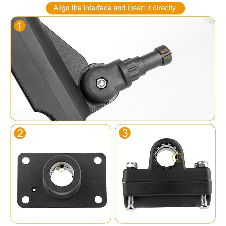 1Pc Boat Fishing Pole Rod Holder 360Degree Rotatable Kayak Side Rail Mount Adjustable Folding Rod Holder With Large Clamp Rod Not Included