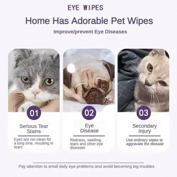 Pet Eye Wipes, 200 Wipes Can Pet Eye CleaningWipes, Tear Stain Removing Wipe, Pet Eye Wipesfor Dogs And Cats, Pets Eye Wipes, Pet Suppliesgentle