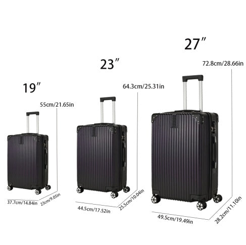 3-piece Hard Shell Luggage Set, Suitable For Both Long-distance And Short Distance Travel. Equipped With Four-wheel Rollers, Password Lock, And Hiking Bag