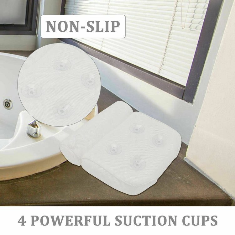 Mesh Bath Pillow Spa Breathable Bathtub Cushion Neck Back Support Tub Suction