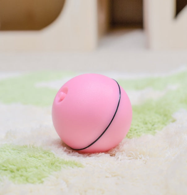 LED Laser Electronic Rolling Pet Funny Cat Toy Ball Pink