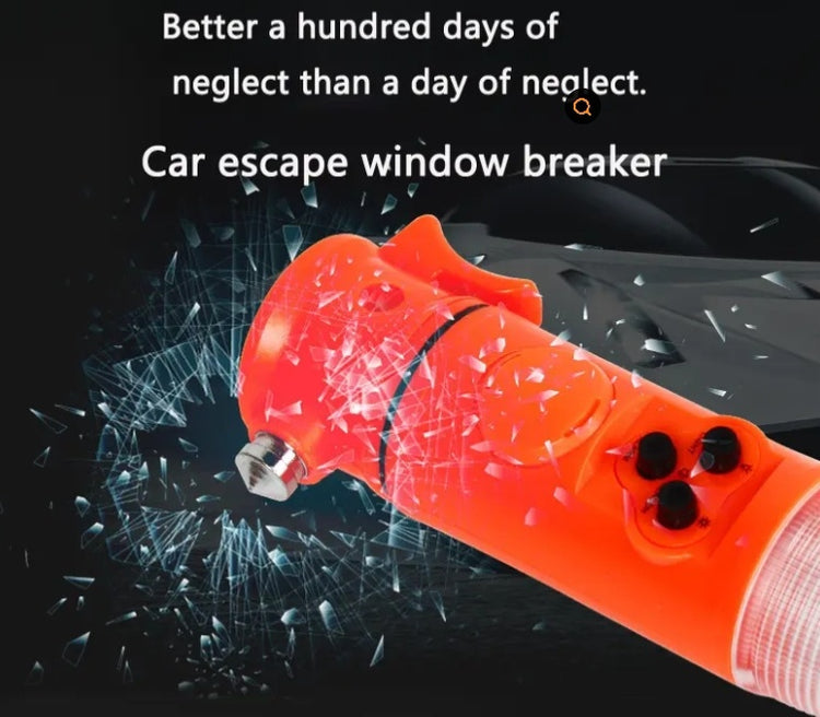 Red&Yellow Multi-functional Car Safety Hammer With Flashlight