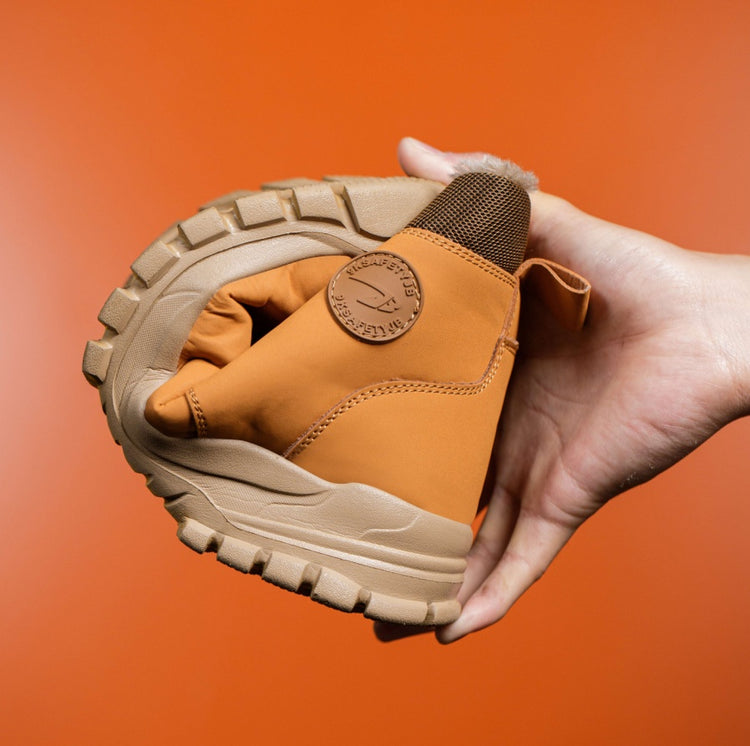 Men's Snow Boots, Steel-toed Boots, Waterproof Winter Warm Fur-lined Shoes