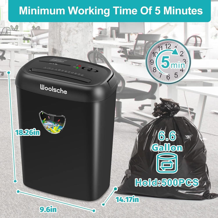 Paper Shredder, 14-Sheet Cross-Cut, 6.6 Gallon Wastebasket, P-4 Security Level, 3 Modes Design - Jam-Proof Heavy-Duty Shredder For Home And Office, FBA Shipping