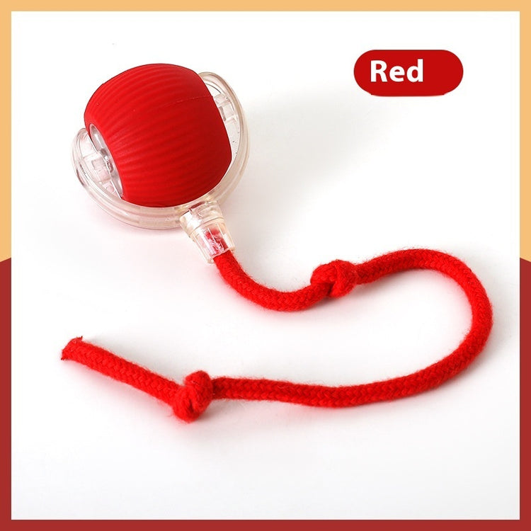Interactive Cat Toy Ball Super Drive Cat Rolling Ball With Rope Style Red
