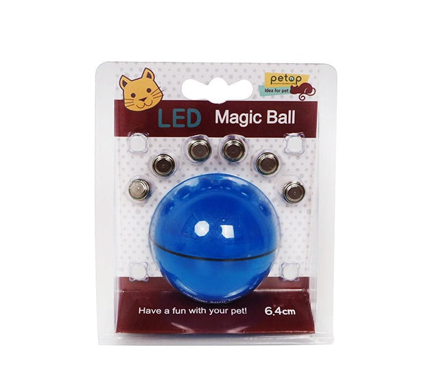 LED Laser Electronic Rolling Pet Funny Cat Toy Ball blue