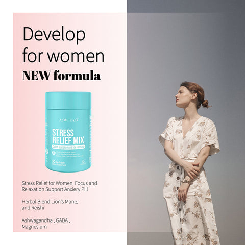 Ashwagandha For Women Supplement With L-Theanine Magnesium, Stress Relief, Focus And Relaxation Support Anxiery Pill