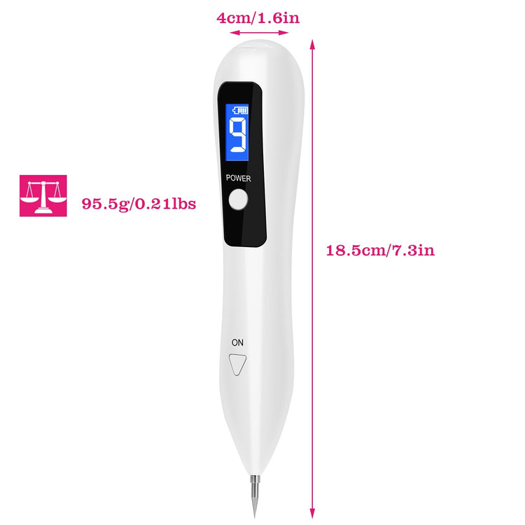 1Pc Skin Tag Repair Kit Portable Beauty Equipment Multi-Level With Home Usage USB Charging LCD Level Adjustable 6 Replaceable Needles