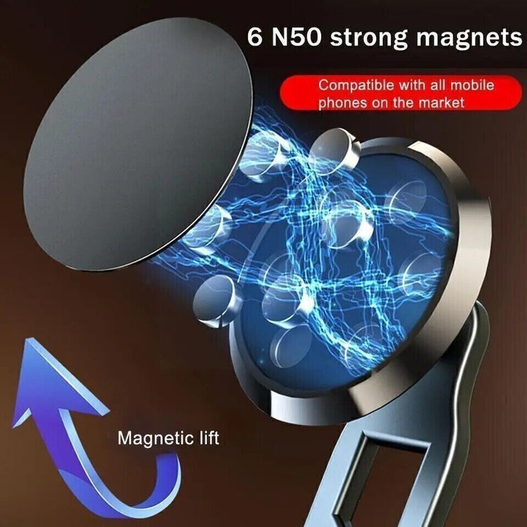 Universal 360 Degrees Rotation Magnetic Car Dashboard Cell Phone Holder Foldable Mount