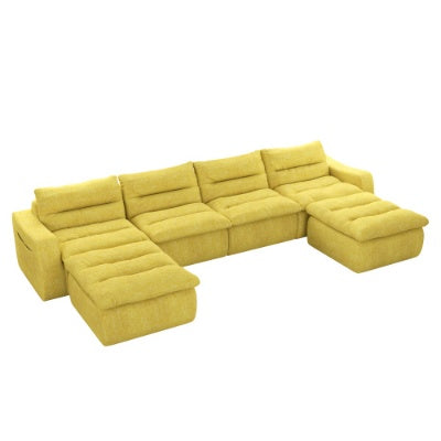 Compression Combined Sofa, Modern Lazy Style Combined Sofa, Comfortable Beanbag Sofa, Can Be Combined At Will, No Need To Assemble, Suitable For Living Room Yellow