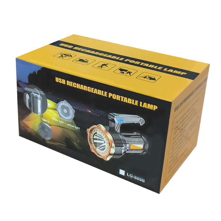 Rechargeable LED Flashlight, 8 Mode Searchlight, Spotlight, Portable, Super Bright