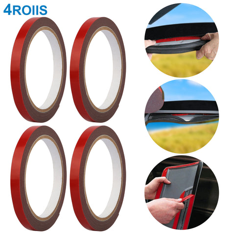 4 Rolls Car Double Sided Tapes Heavy Duty Double Sided Foam Tapes Strong Mounting Adhesive Tapes For Cars Truck Automotive 9.8FT Per Roll