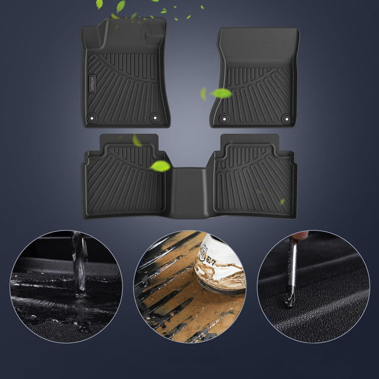 Floor Mats & Cargo Liners Compatible For 2024 2025 Hyundai Kona -Not Fit Electric,TPE All Weather 2 Row Floor Liners And Trunk Mat Mats Accessories-Black