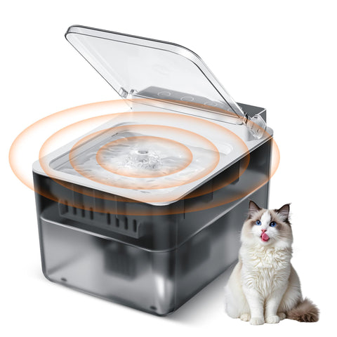 Wireless Charging Battery Driven 304 Stainless Steel Cat Automatic Induction Pet Water Fountain