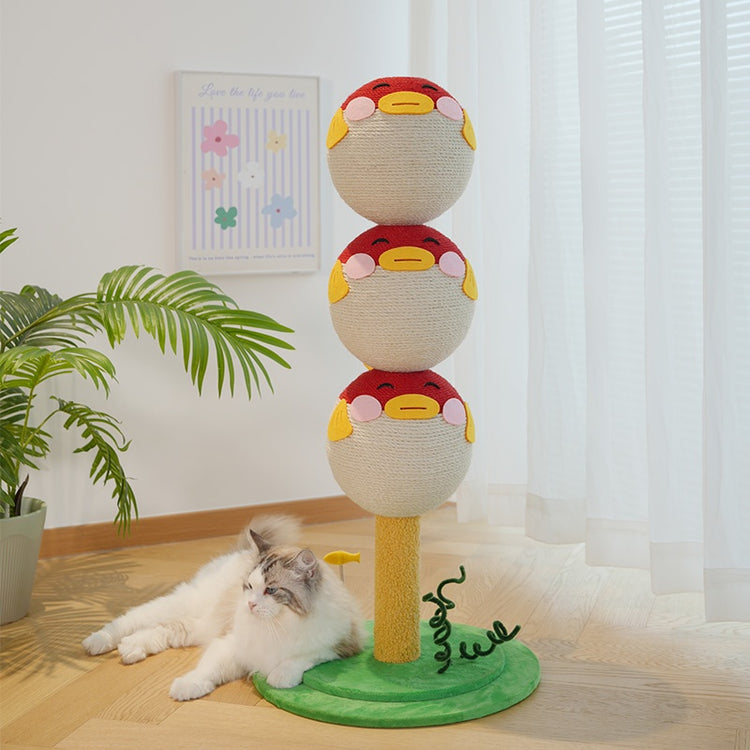 Cute Puffer Fish-shaped Cat Climbing Frame, Three-tier Climbing Tower With Base, Indoor Cat Scratching Post Climbing Frame With Vertical Claw Interactive Cat Toy, Suitable For Cats Of All Sizes