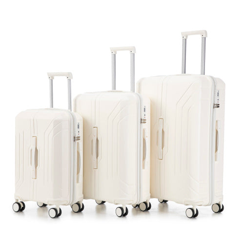 20 24 28 3 Pcs Set In ABS Spinner Wheel Luggage, Carry On Suitcase, Matching Color, TSA Combination Lock
