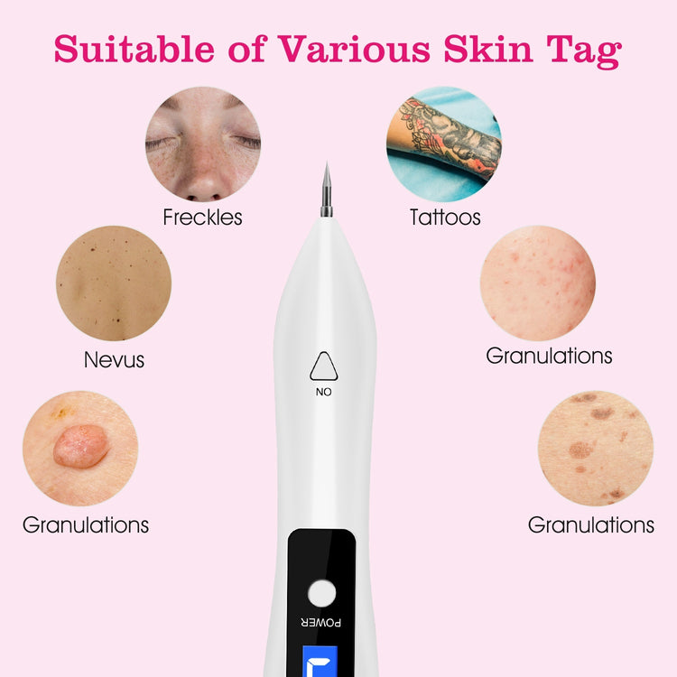 1Pc Skin Tag Repair Kit Portable Beauty Equipment Multi-Level With Home Usage USB Charging LCD Level Adjustable 6 Replaceable Needles