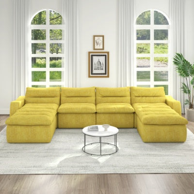 Compression Combined Sofa, Modern Lazy Style Combined Sofa, Comfortable Beanbag Sofa, Can Be Combined At Will, No Need To Assemble, Suitable For Living Room Yellow