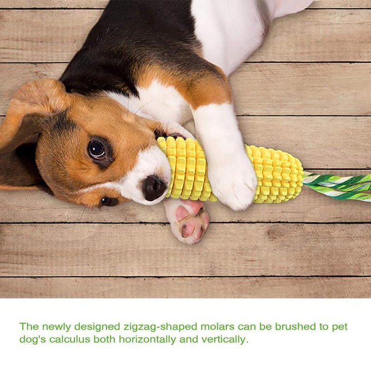 PROKEl Dog Chew Toys Corn Stick Toy For Smal MediumLarge Breed 5.8 Squeak Corn Stick Ropetoy