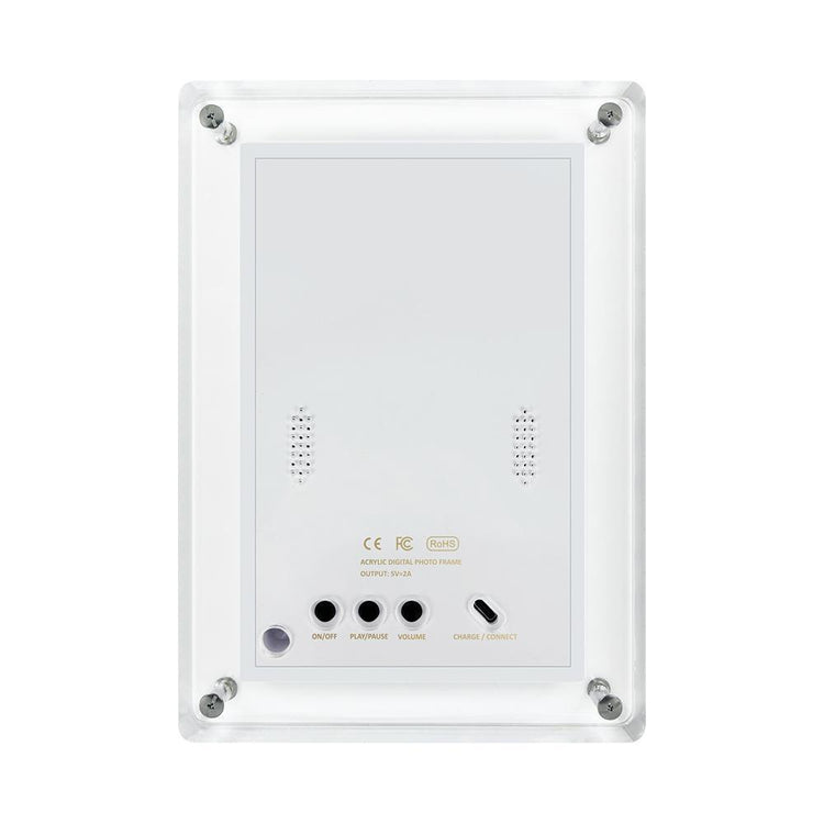 7-inch Acrylic Auto-rotating Digital Photo Frame, Built-in Memory And Battery, High Resolution, Suitable For Desktop Decoration