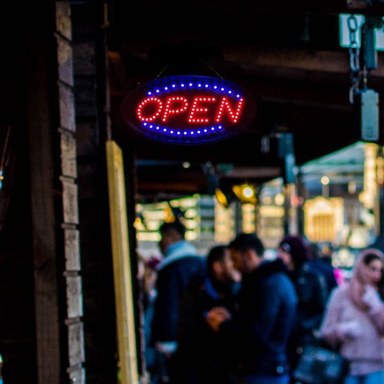 LED Commercial Neon Signage - 18 X 8.5 Inch Oversized Super Bright Advertising Store Sign