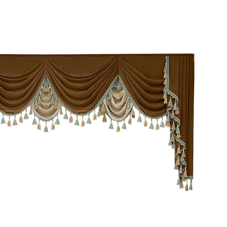 Finished Retro Villa Living Room Bedroom High-grade Thickened Light Luxury Velvet Splicing Curtains, Curtain Drapes Need To Be Purchased
