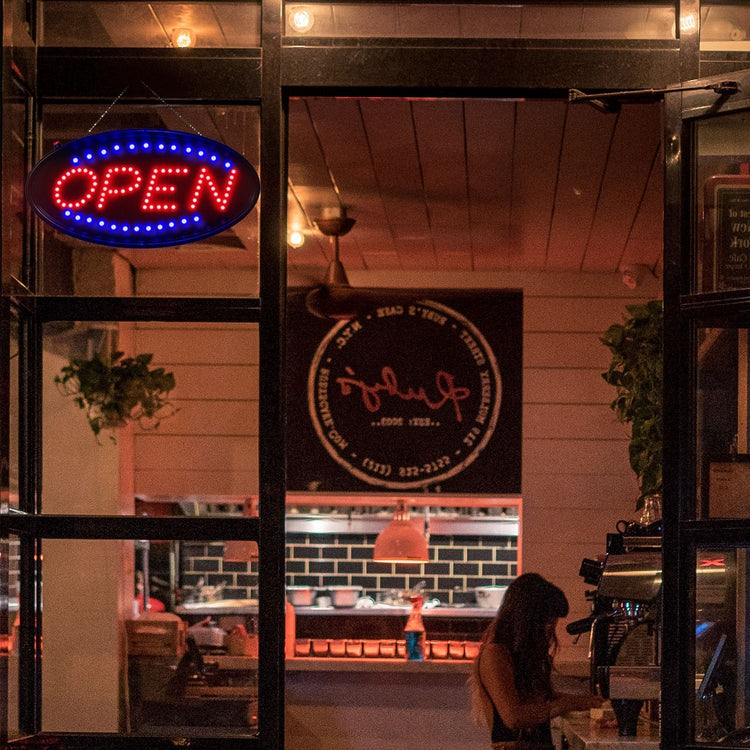 LED Commercial Neon Signage - 18 X 8.5 Inch Oversized Super Bright Advertising Store Sign