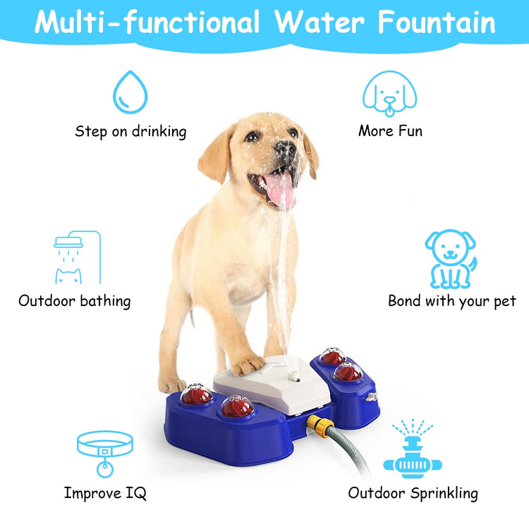 Blue-Yellow Color Options -- 1Pc Dog Water Fountain Multifunctional Automatic Pet Water Dispenser Outdoor Step-on Activated Sprinkler For Drinking Shower Fun