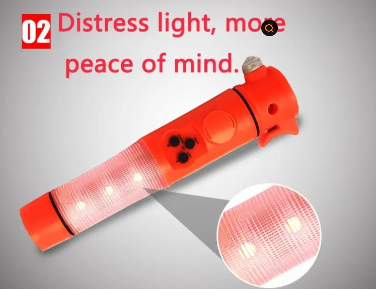 Red&Yellow Multi-functional Car Safety Hammer With Flashlight