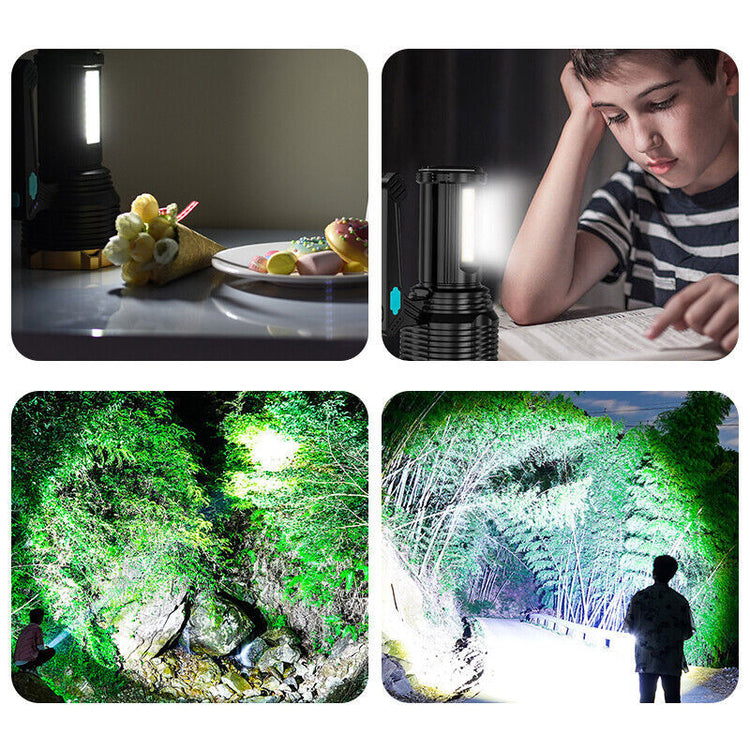 Rechargeable LED Flashlight, 8 Mode Searchlight, Spotlight, Portable, Super Bright