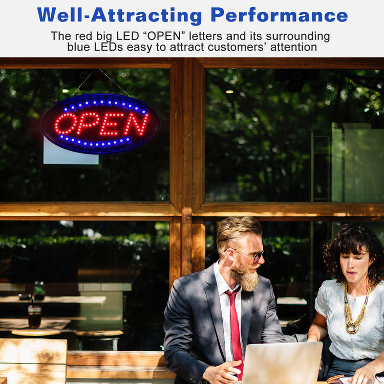 LED Commercial Neon Signage - 18 X 8.5 Inch Oversized Super Bright Advertising Store Sign