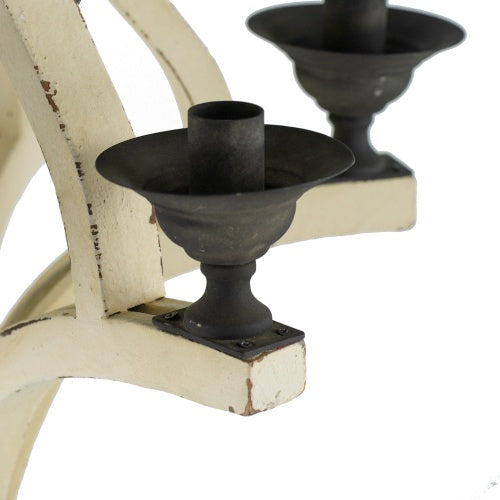 6 - Light Wood Chandelier With Adjustable Chain For Kitchen, Dining Hall Entrance, Bulb Not Included