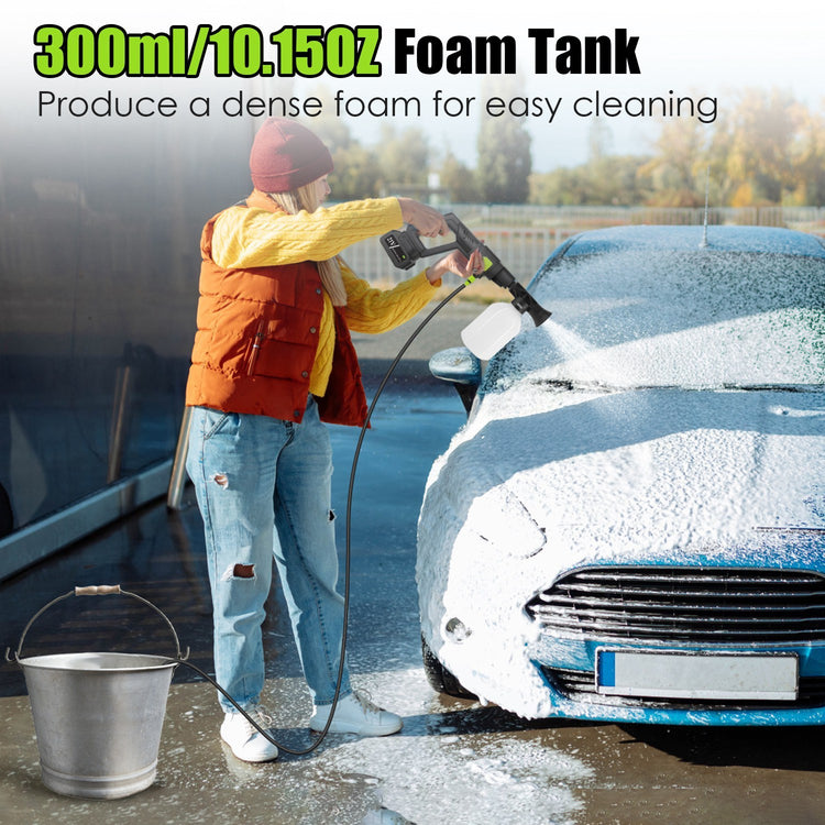 1Set Cordless Pressure Washer Portable Electric Power Washer High Pressure Water Sprayer 435PSI Car Washer Cleaner With 6 In 1 Nozzle Foam Bottle Filter 15000mAh 21V Battery And Charger