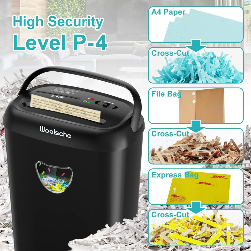 Paper Shredder, 14-Sheet Cross-Cut, 6.6 Gallon Wastebasket, P-4 Security Level, 3 Modes Design - Jam-Proof Heavy-Duty Shredder For Home And Office, FBA Shipping
