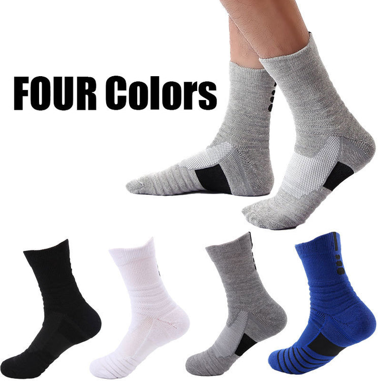 4 Pairs Compression Running Socks For Men Crew Athletic Hiking Wicking Anti Blister Cushioned Anti-odor And Breathable For Running Hiking Cycling Fitness