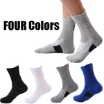 4 Pairs Compression Running Socks For Men Crew Athletic Hiking Wicking Anti Blister Cushioned Anti-odor And Breathable For Running Hiking Cycling Fitness