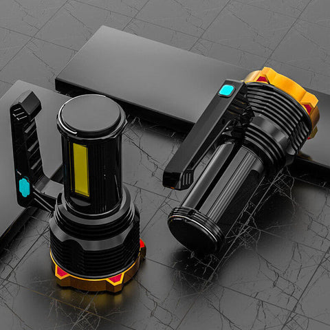 Rechargeable LED Flashlight, 8 Mode Searchlight, Spotlight, Portable, Super Bright