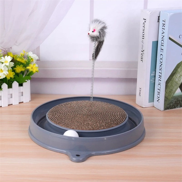 Multi-functional Cat Scratching Board With Ball Track, Various Colours Of Mat Board, Self-height Relief From Boredom To Tease The Cat, With Spring And Ball, Anti-scratch Furniture Artifacts, A Must-ha