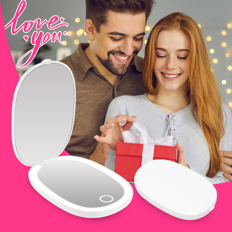 Portable Flip White Makeup Mirror