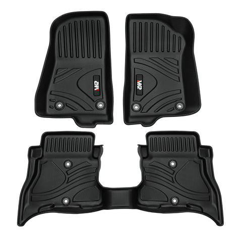MKR Non-Slip Durable TPE ECO Car Floor Mat Compatible With Jeep Wrangler JL 4xe Not For 2 Door And JL Unlimited Models 2021-2024 3 PCS