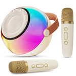 D25 Mini Karaoke Machine With Dazzling Lights And Wireless Microphones