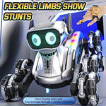 Silver Eight-wheel Stunt Dual Remote Control Robot Dog