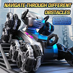 Silver Eight-wheel Stunt Dual Remote Control Robot Dog