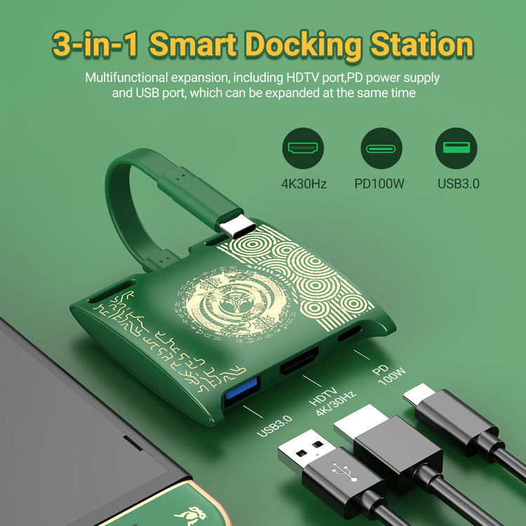 3-in-1 Portable TV Dock With 4K HDMI USB 3.0 Port USB C PD Charging,Travel Docking Station Replacement For