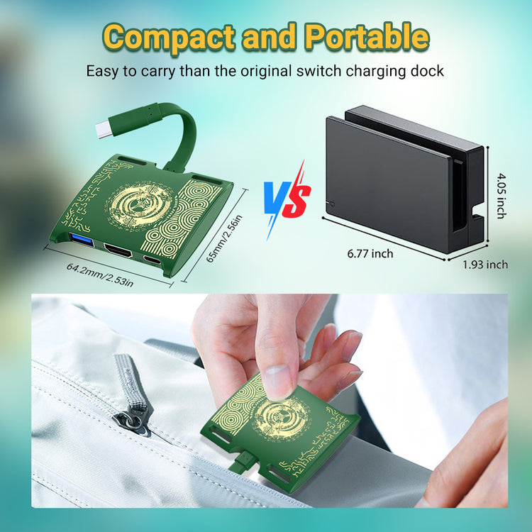 3-in-1 Portable TV Dock With 4K HDMI USB 3.0 Port USB C PD Charging,Travel Docking Station Replacement For